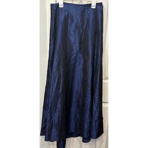 Scott McClintock Pleated Taffeta Maxi Skirt Blue Metallic Size 8P Classic Y2K